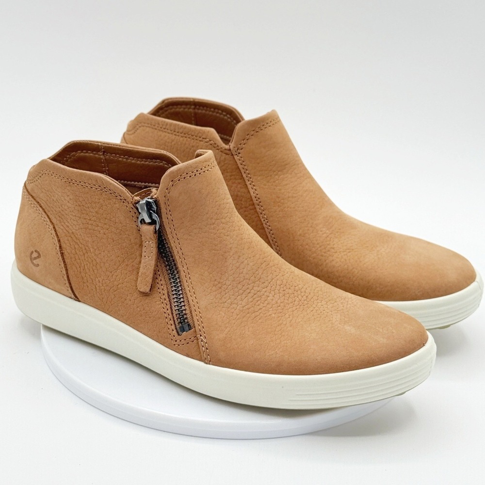 Ecco Soft 7 Short Zip Bootie Size‎ EU 38 / US 7-7.5 Womens Cashmere Tan NEW